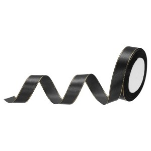 Unique Bargains Double Face Wide Satin Ribbon with Gold Edges for Wedding Bouquet - 1 of 4