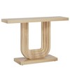 Resenkos Entryway Table, Console Sofa Table,Farmhouse Console Table, 39" Wood Entryway Table with Geometric Base Brown - 2 of 4