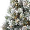 Nearly Natural 7-ft Flocked Oregon Pine Artificial Christmas Tree with 400 Clear Lights and 834 Bendable Branches - 3 of 4