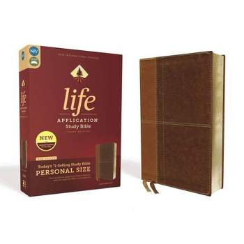 Niv, Life Application Study Bible, Third Edition, Personal Size, Leathersoft, Brown, Red Letter Edition - by  Zondervan (Leather Bound)