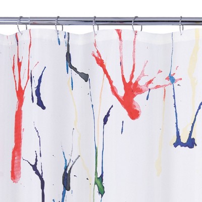 Colorful Dog in Bathtub Polyester Fabric Shower Curtain
