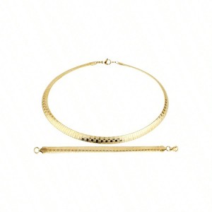 Stainless Steel Omega Chain 8mm 18 Necklace 8.5 Bracelet Set - 1 of 4