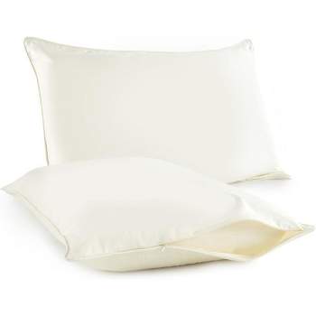 Whisper Organics, Pillow Protector 100% Cotton Pillow Encasements with Zipper, GOTS Certified, Ivory Colored