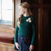 Hope & Henry Girls' Organic Long Sleeve Mock Neck Sweater with Rosettes, Kids - 2 of 4