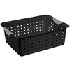Sterilite Medium Ultra Indoor Home Plastic Storage Organizer Basket Container with Contoured Handles for Cabinets, Shelves, Black (18 Pack) - 2 of 4