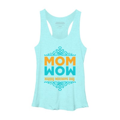 Women's Design By Humans Happy Mother's Day Mom Wow By tmsarts Racerback Tank Top