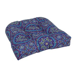 Blazing Needles, 19-inch U-Shaped Spun Polyester Outdoor Tufted Dining Chair Cushion - 1 of 2