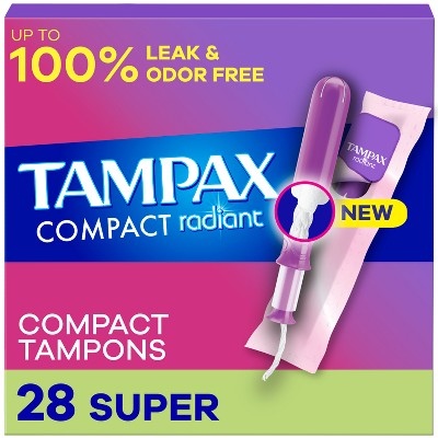 Tampax Compact Radiant Super Absorbency Compact Tampons - 28ct
