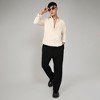 Campus Sutra Men Men's Pale Yellow Textured Weave Shirt - 3 of 3