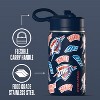 NBA Oklahoma City Thunder 14oz Kids Stainless Steel Water Bottle With Straw Lid and Flexible Handle - 3 of 4