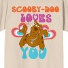 Scooby Doo Scooby Doo Loves You Women's Natural Short Sleeve Crew Neck Tee - image 2 of 3