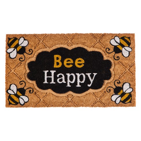 Download Evergreen Bee Happy Natural Coconut Fiber Coir Floor Mat 28 X 16 Inches Target