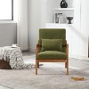CAVINAS Accent Chairs for Bedroom, Modern Accent Chair, Solid Wood Padding Lounge Armchairs With One Pillow for Living Room, Guest Room - 2 of 4