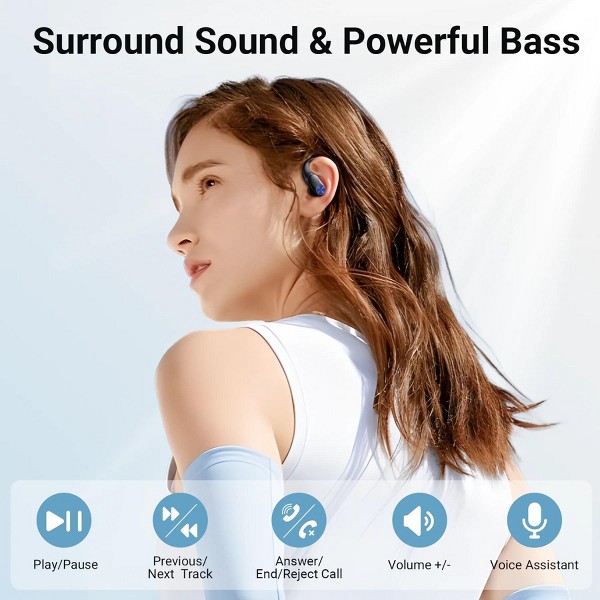 Auriculares Bluetooth inalámbricos con carga, estéreo Hi-Fi, táctiles, resistentes al agua IPX, micrófono – para iPhone, Samsung y Android 7