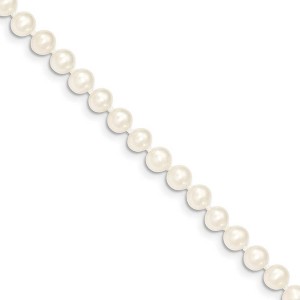 Black Bow Jewelry 5-6mm, White FW Cultured Pearl & 14k Yellow Gold Clasp Necklace - 1 of 4