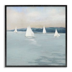 Stupell Industries Coastal Sailing Seascape Boats Framed Giclee Art - 1 of 4