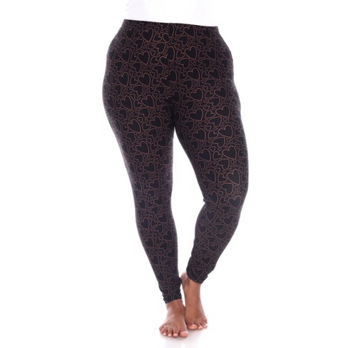 Women's Plus Size Super Soft Leopard Printed Leggings Brown One Size Fits  Most Plus Size - White Mark