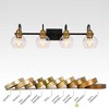 LNC Charm Modern Farmhouse Bathroom Vanity Light with Clear Glass Globe Shades, Black and Antique Gold, 3/4/5 Light - 2 of 4