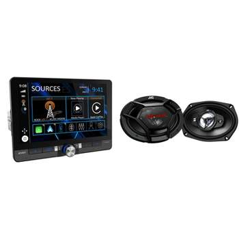 Jensen CAR813 8" Touch Screen Digital Multimedia Receiver Wireless or Wired Apple CarPlay and Android Auto Compatible with 1 Pair JVC CS-DR6941 550...