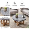 INFURNIC Coffee Tables Modern Gray Textured MDF Round Coffee Table Cross Legs Stylish Durable Design for Living Room, Grey, 31.4"*31.4"*15.7" - 4 of 4