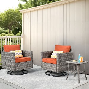 XIZZI Premium Outdoor Swivel Chair Sofa Set in 7 Colors, Modular Patio Seating with Swivel Chairs, Add-Ons Like Coffee Table and Fire Pit - 1 of 4