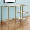 HomeRoots 42" Clear and Gold Glass and Metal Computer Desk - 2 of 4