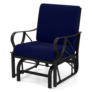 Tangkula Patio Glider Chair Single Outdoor Rocking Chair w/ Seat & Back Cushions - 1 of 4