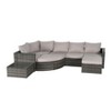 CAVINAS Outdoor Patio Sofa Set, Wicker L Shaped Outdoor Couch Set with Curved Footstool, Modern Porch Chairs Sets for Garden - 4 of 4