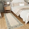 Washable Floral Kitchen Rug, Non-Slip, Low Pile Geometric Bordered Mat for Hallway, Bathroom, Entryway, Soft Non-Shed - 3 of 4