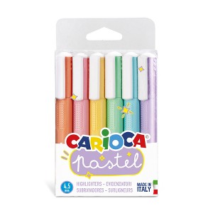 CARIOCA Pastel Washable Highlighters - 6 Pieces - 1 of 4