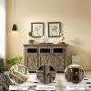 Vynxaria 3-Door Buffet Sideboard Cabinet in Gray Wash - Large Storage Bar Cabinet for Entryway, Living Room, and Dining Room Coffee and Wine Bar. - 2 of 4
