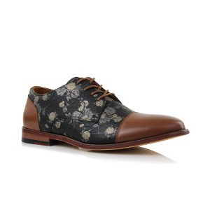 Ferro Aldo Mens Berkley MFA19670 Classic Floral Cap-toe Derby Dress Shoes - 1 of 4