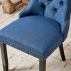 Akoasm Set of 2 Modern Tufted Upholstered Dining Chair with Solid Wood Legs & Tassel Trim-Blue - 4 of 4