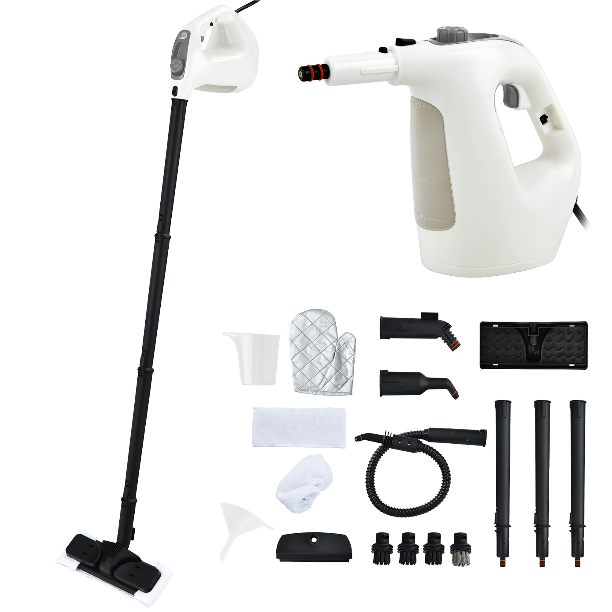Costway 1400W Multipurpose Pressurized Steam Cleaner Mop W/ 17 Pieces Accessories Gray