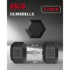 Garvee Rubber Encased Hex Dumbbell Set Contoured Handle for Muscle Toning, Strength Building & Full Body Workout - 2 of 4