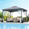 Costway 10x12 FT 2-Tier Patio Gazebo Canopy Netting Heavy-Duty Metal Easy-Setup Outdoor - 2 of 4