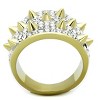 Slickblue Women's Gold-Tone Spike Ring with Clear Synthetic Crystals, Stainless Steel Band, Two-Tone IP Plated, size 5–10 - 3 of 4
