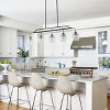 Dewdrop 5-Light Kitchen Island Light, Modern Black and Gold Linear Chandelier with Clear Ribbed Glass Shades - 4 of 4