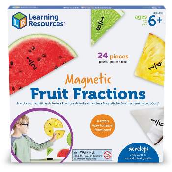 Learning Resources Magnetic Fruit Fractions - 24 pieces, Ages 6+ Math Games for Kids