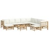 vidaXL Bamboo 11-Piece Patio Lounge Set with Cream White Cushions - Comfortable Outdoor Furniture Set with Modular Design for Flexible Configuration - 3 of 4