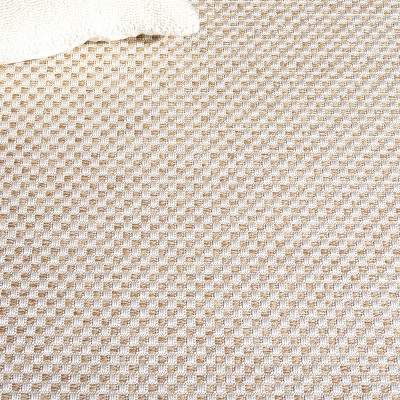 Ivory and Natural Flat Woven Rectangular Rug