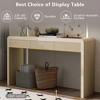 KIGFTSOD Rustic Console Table with 3 Fluted Drawers - Solid Wood Veneer Entryway Table Featuring Natural Wood Grain for Living Room, Hallway, Beige - 3 of 4