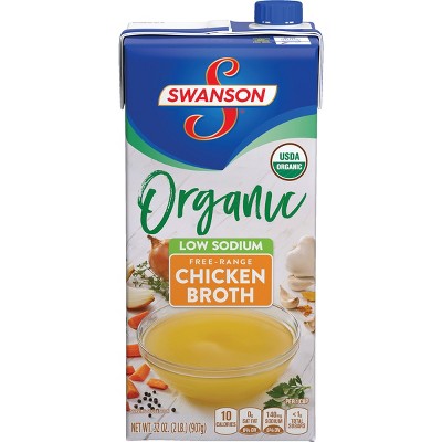 Swanson Gluten Free Organic Low Sodium Free Range Chicken Broth - 32 fl oz
