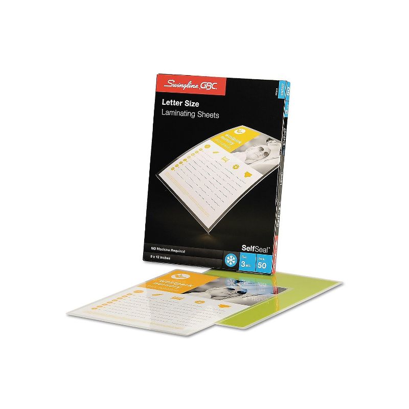 GBC SelfSeal Single-Sided Letter-Size Laminating Sheets 3 mil 9 x 12 3747307, 4 of 5