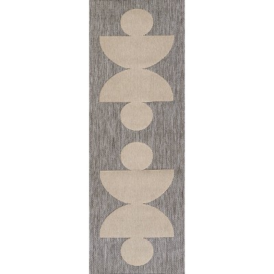 Momeni Axel Geometric Machine Loomed Indoor/Outdoor Rug Gray