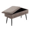 CAVINAS Linen Storage Ottoman Bench with Storage Space,Upholstered Storage Ottoman,Storage Benches for Living Room,Bedroom - 2 of 4