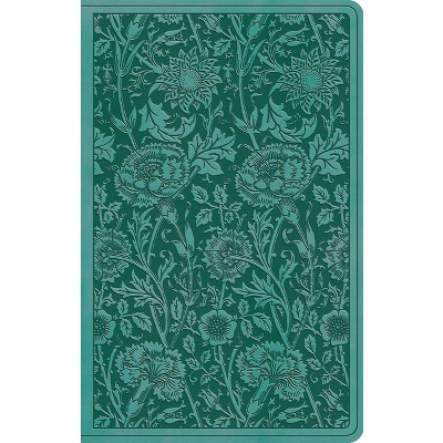 ESV Premium Gift Bible (Trutone, Teal, Floral Design) - (Leather Bound)