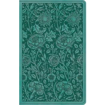ESV Premium Gift Bible (Trutone, Teal, Floral Design) - (Leather Bound)