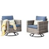 XIZZI Outdoor Rocking Chair 360 Degrees Swivel, Patio Bistro Set of 2, PE Rattan All Weather Outside Rocker Chair for Porch, Garden and Terrace - 2 of 4