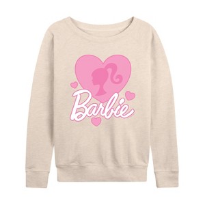 Women's - Barbie -  Lightweight French Terry Wide Neck Long Sleeve Graphic Shirt - 1 of 4